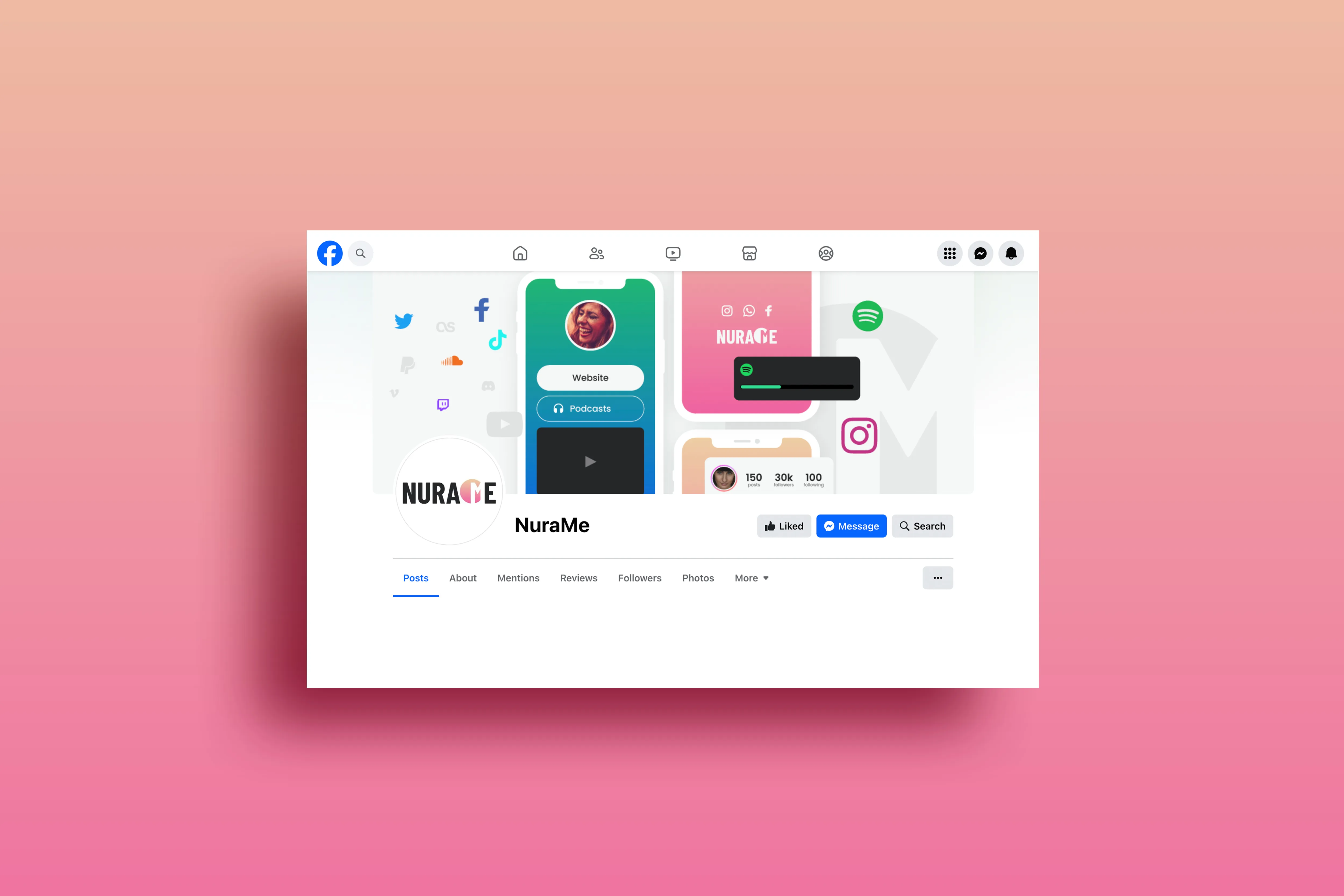 Social Media banner design for NuraMe